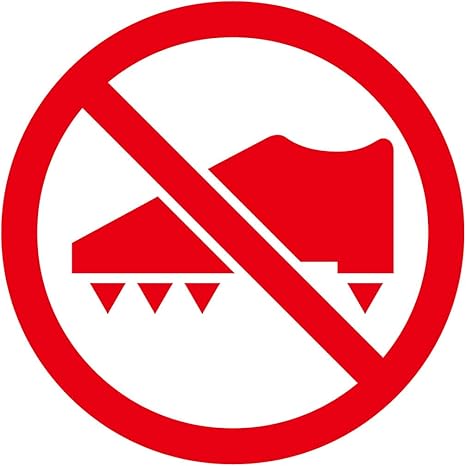 Amazon スパイク着用 使用禁止マークのカッティングステッカー シール 光沢タイプ 防水 耐水 屋外耐候3 4年 クリックポストにて発送 赤 50 ウォールステッカー オンライン通販