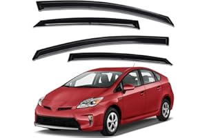 Lightronic WV94181 Outside-Mount Side Window Visor Deflector Rain Guard, Dark Smoke, 4-Pieces Set, Fits 2010-2015 Toyota Prius (EXCLUDES Prius V & Prius C)