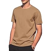 ZVX Men's Ice Silk T-Shirt, Quick Dry Casual Shirt, Classic Men's Solid Color T-Shirt XX-Large Khaki