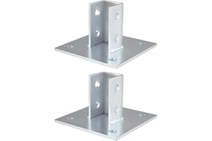 Singvon Heavy Duty Channel Post Base, 1-5/8” Strut Channel with 4 Holes Square Mount, Pack of 2