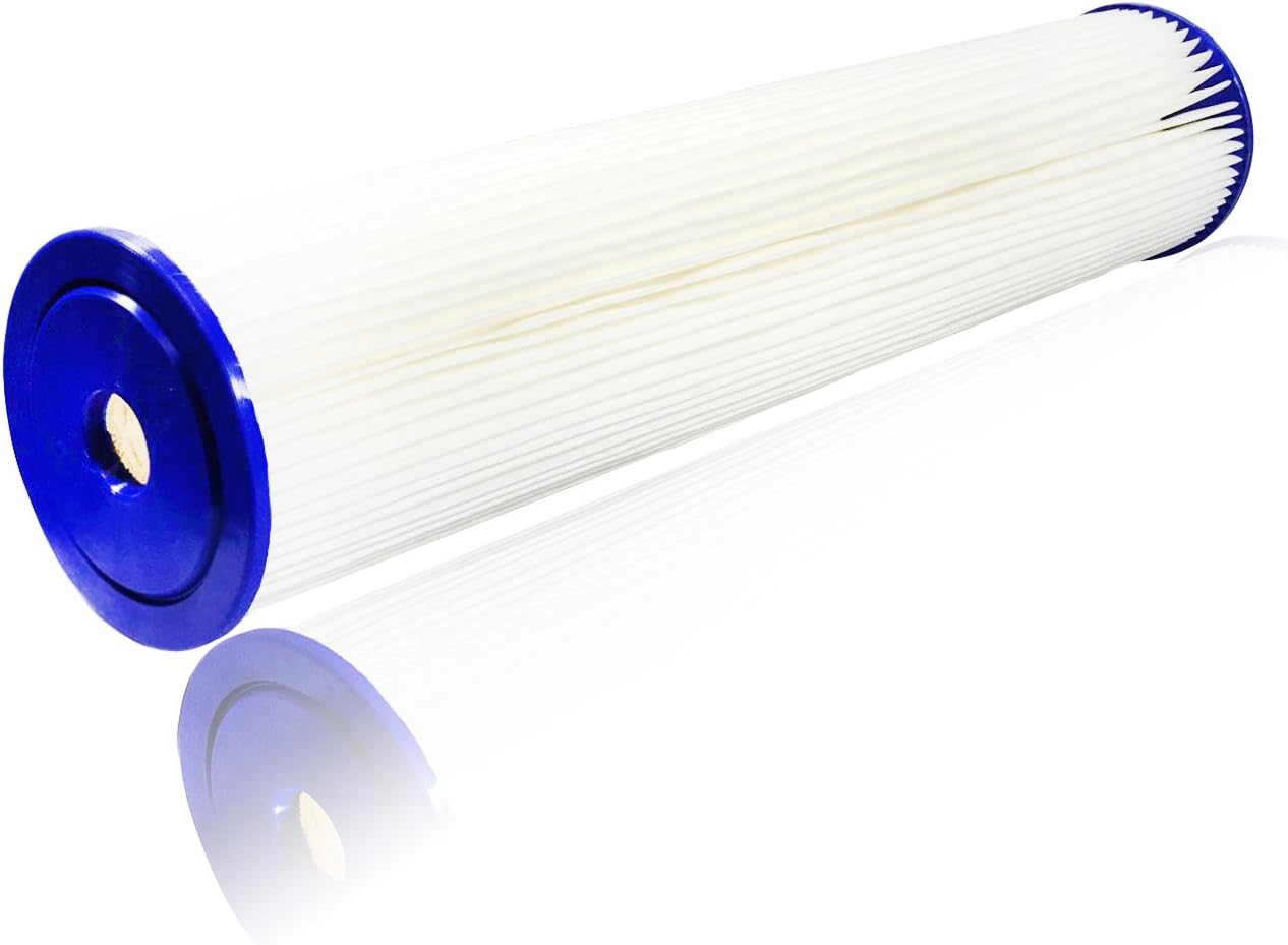 Aquaboon 1 Micron 20" Big Blue Pleated Sediment Water Filter Replacement Cartridge | Whole House Sediment Filtration | Compatible with ECP5-BB, AP810-2, HDC3001, CP5-BB, SPC-45-1005, ECP1-20BB, 2-Pack: Kitchen & Dining