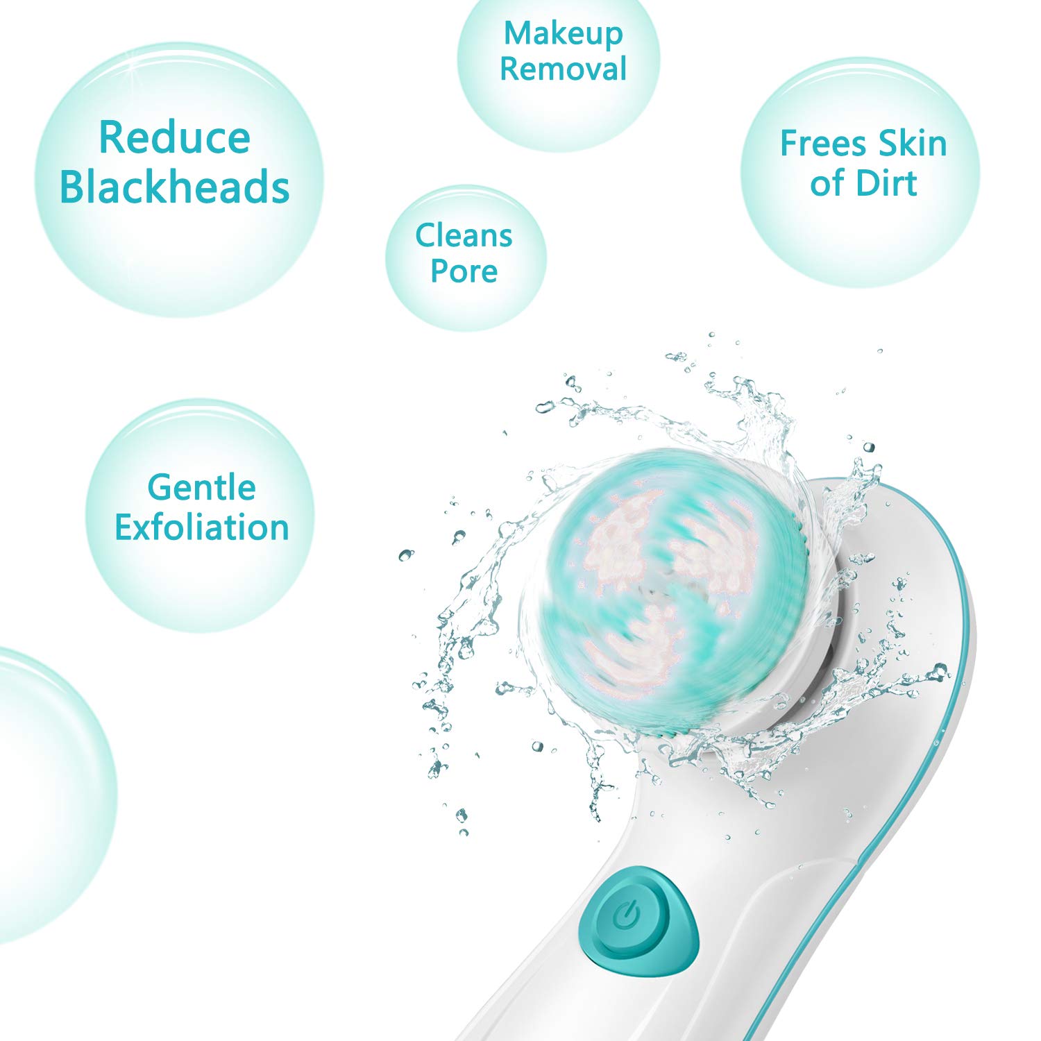 Rechargeable Facial Cleansing Spin Brush Set with 4 Exfoliation Brush Heads - Waterproof Face Spa System by CNAIER - Advanced Microdermabrasion for Deep Scrubbing and Gentle Exfoliating: Beauty