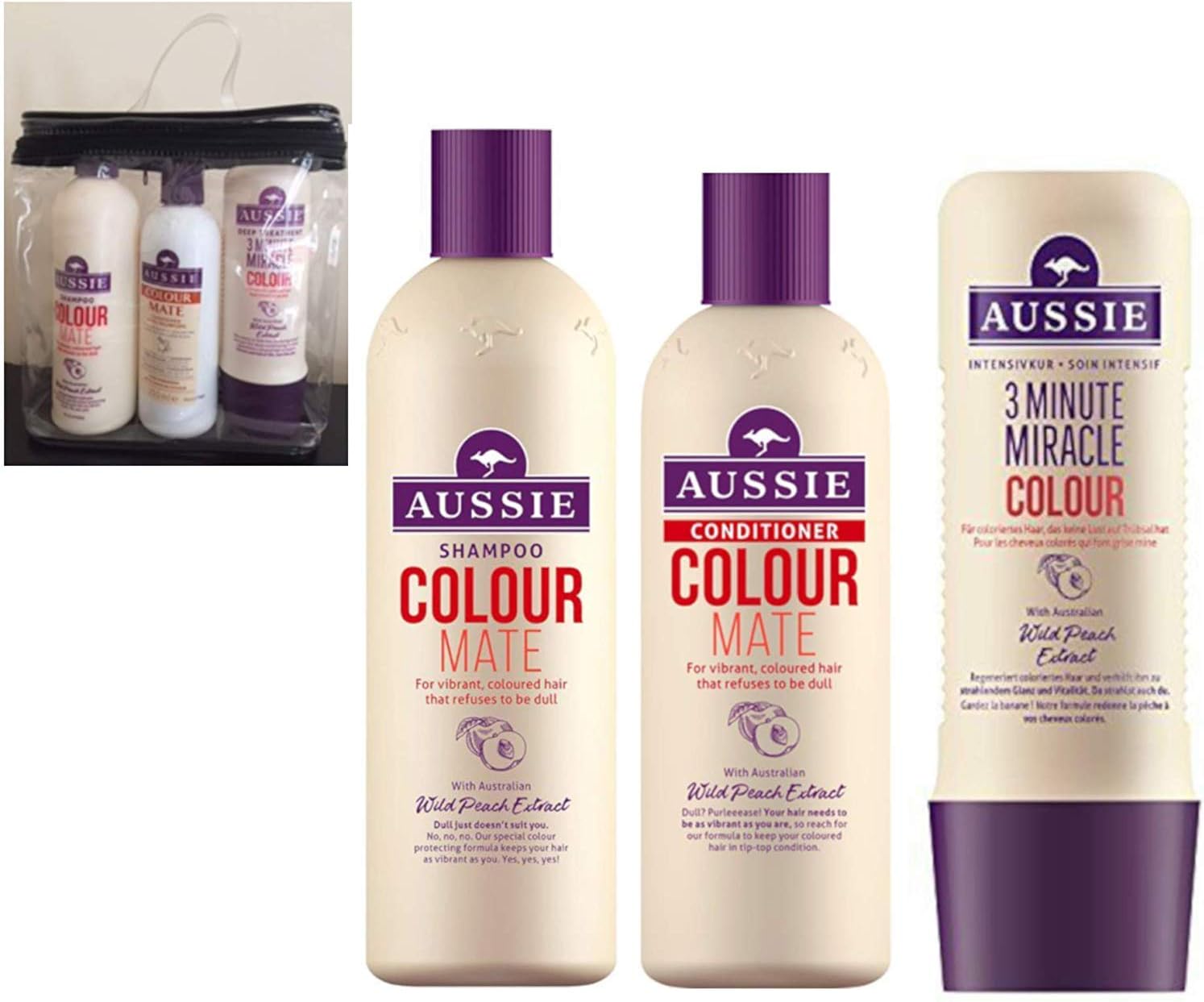 Aussie COLOUR MATE Gift Set SHAMPOO 300ml + CONDITIONER 250ml + 3