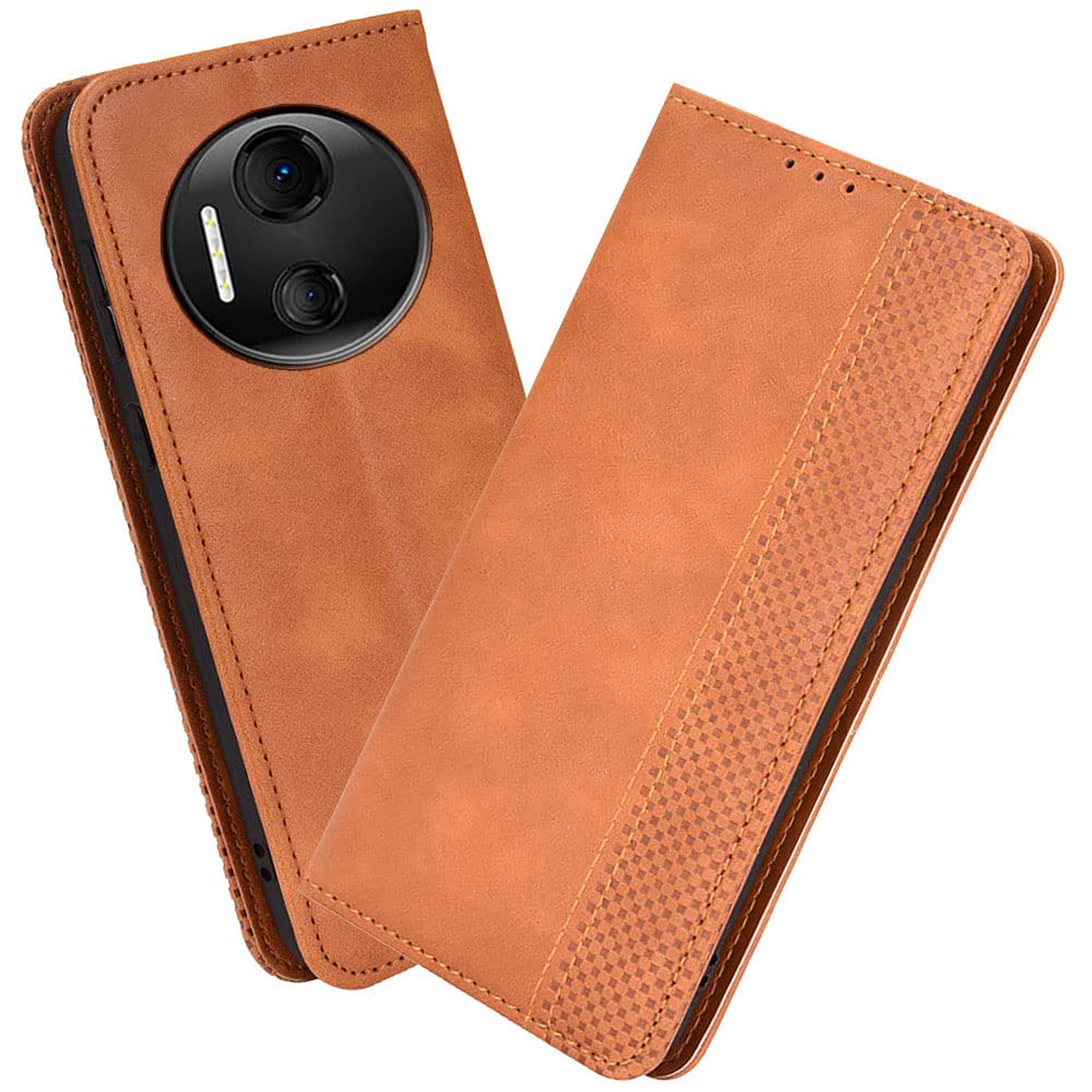 XINNI Protective Phone Case for Doogee X97 Pro, PU/TPU Vintage Flip Leather Shockproof Cover Magnetic Book Style Wallet, Brown — image 1
