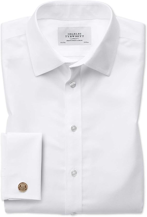Charles Tyrwhitt Extra Slim Fit White NonIron Twill Cotton Formal