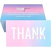 RXBC2011 Thank you Card Package Insert for Online business Pack of 100 Color Gradient pink Blue