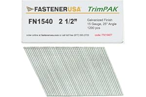 FASTENERUSA 2-1/2" Angle Finish Nails 15GA GALV 1,200ct