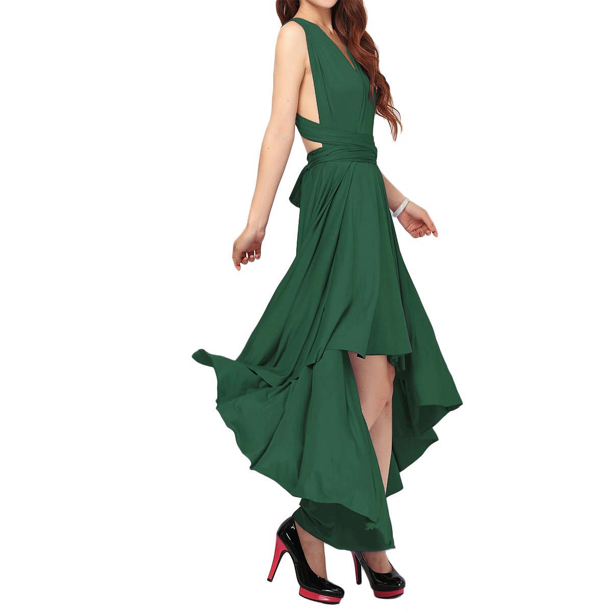 Iwemek Damen Frauen Multi Tragen Kreuz Halfter Abendkleid Brautjungfer Langes Hi Lo Kleid Multiway Ruckenfrei Maxikleid Sommerkleider Strandkleid Cocktailkleid Partykleid 32 44 Abendkleider Bekleidung Suenaacampo Com 