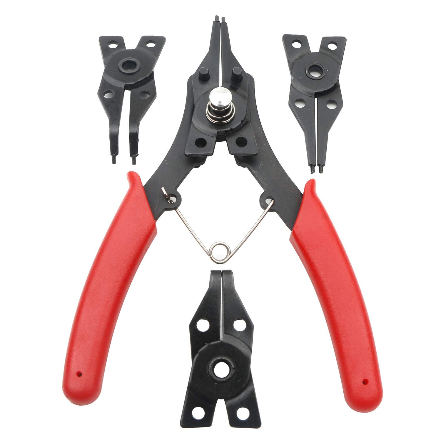 Pxyelec 4 in 1 Snap Ring Pliers Set for Removal of Retaining Clip Circlip Snap Rings Wrist Pin Clips Internal External CirClips Automotive and Engine Repair Projects