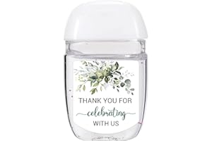 KORTTITALO 36 Hand Sanitizer Labels Thank You Wedding Favor Stickers, Labels for Weddings, Bridal Showers, Birthdays, Parties, Baby Showers. Not Contain Hand Sanitizer.