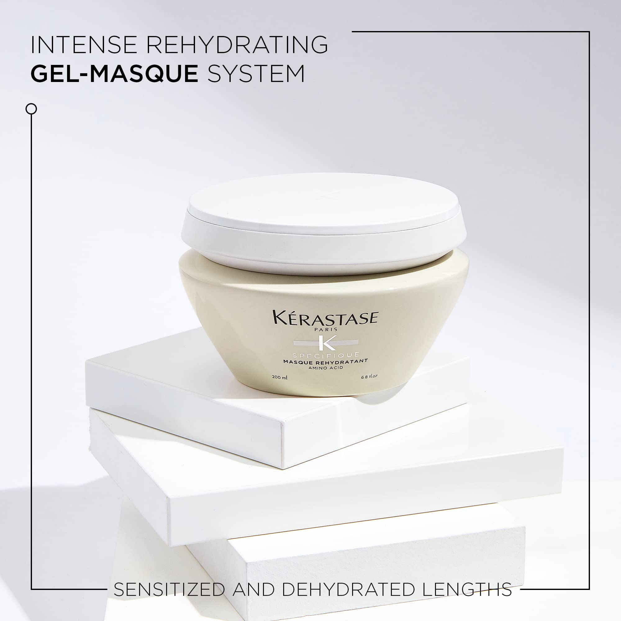 Kerastase Specifique Rehydratant Hair Mask For Sensitive and Dry Hair - Rebalances Strands' Hydration With Ceramides and Amino Acid, 6.8 Fl Oz