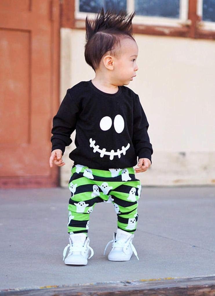 Fuibo Baby Halloween Kleidung Kleinkind Baby Jungen Madchen Cartoon Geist Tops Pullover Hosen Halloween Outfits Set Weihnachten Kleider Set