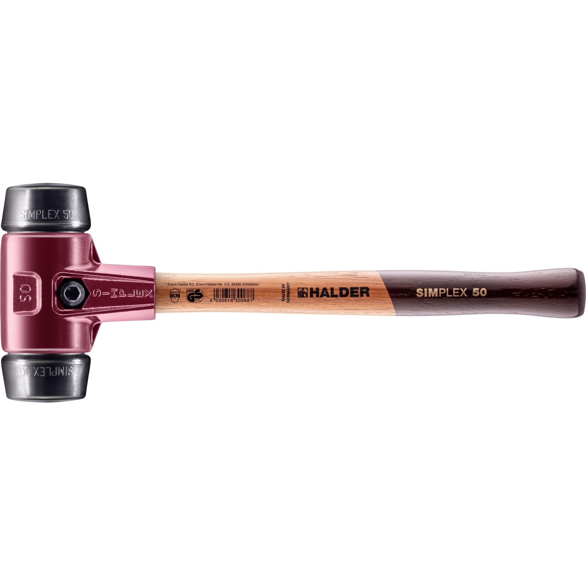 Halder 3002050 50 mm 3002 Rubber"Simlpex" EH Soft-Face Mallet - Multi-Colour