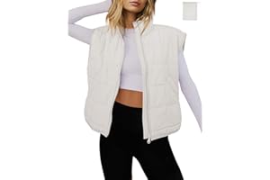 LAMISSCHE Womens Puffer Vest Winter Lightweight Quilted Jackets Sleeveless Zip Up Fall Outfits Puffy Running Coat