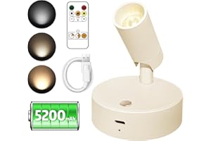 TAOMAND LED Spotlight Indoor | Ultra Large Capacity Battery | USB Rechargeable | Multi-Color | Remote Control | Easy-Operation Uplighting Indoor for Mural, Art, Plants, Hallway, Kitchen(1 Pack,Brown)