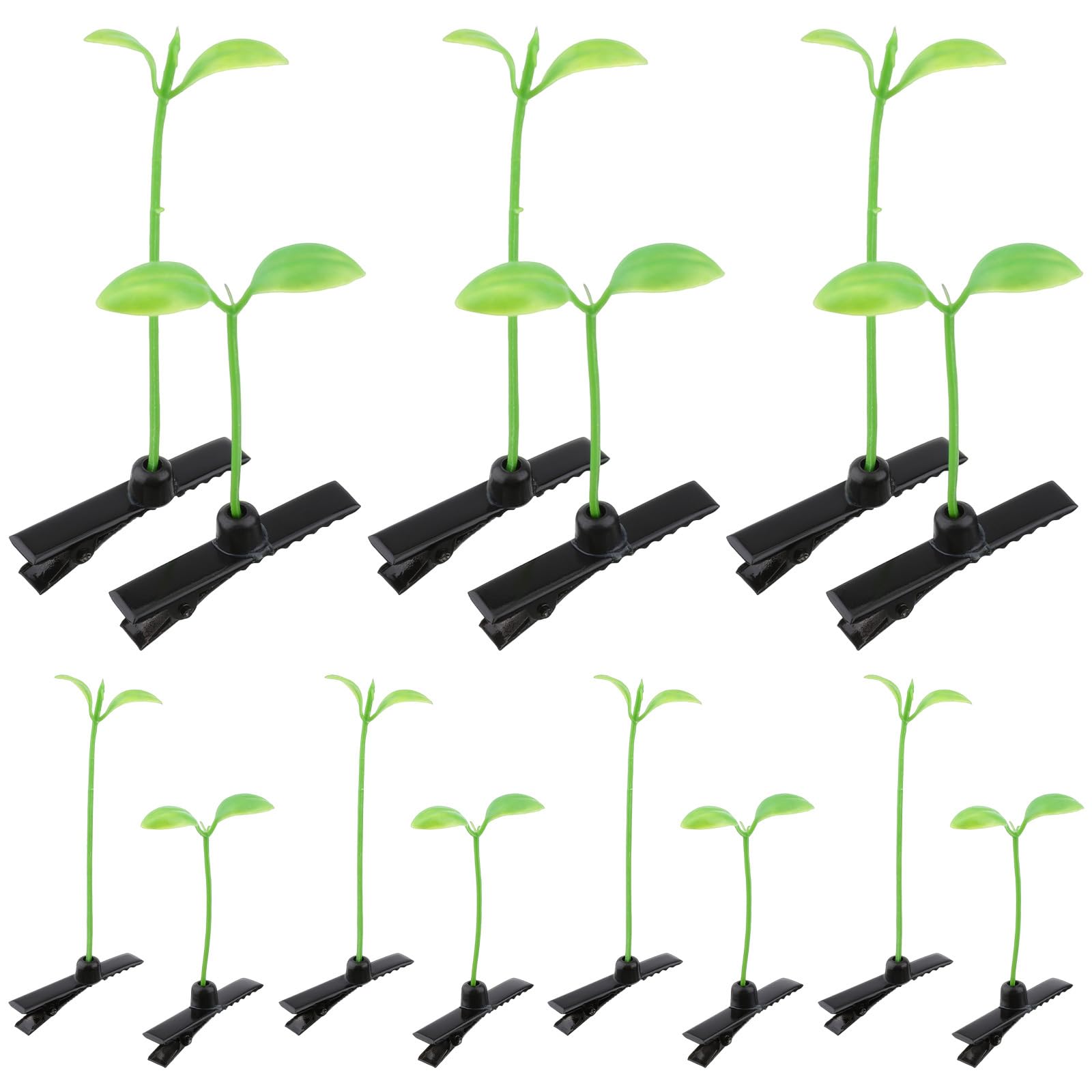 Angoily Bean Sprout Hair Clips 50 PCS 7cm Kids Grass Rave Hairpins Fun Festival DIY Hair Accessories for Girls School Party Green Styling Clips, Pin Duck Billed Barrette for Party