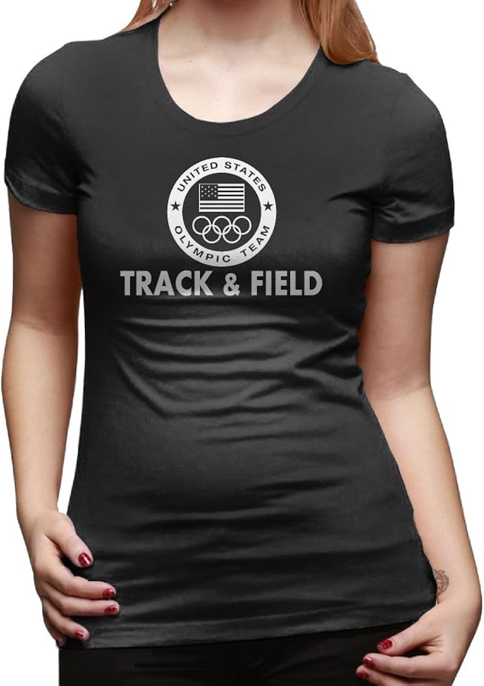 Women Team Usa Track Field Legend Round Neck T Shirts Kitilan