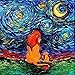 Lion King Inspired Art - Father Son Art, Lions, Poster PRINT - Starry Night - van Gogh Never Saw The Sahara - Art by Aja 8x8, 10x10, 12x12, 20x20, 24x24 inch sizes