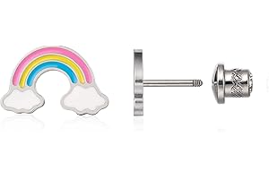 Limerencia Hypoallergenic G23 Implant Grade Titanium Screw Back Earrings Tragus 20G Helix F136 Piercing Post for Sensitive Ears Cartilage