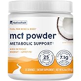 NativePath MCT Oil Powder Supplement - Unflavored MCT Powder with Keto-Friendly C8 MCTs. Free of Dairy, Gluten and GMOs, 25 Servings