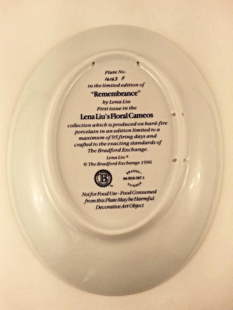 Kudosprs Com Home Decor Accents Home Decor Lena Lius Floral Cameo Collectors Plate Remembrance No Box