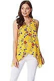 Roman Originals Women Sleeveless Necklace Trim Top - Ladies Casual Summer Spring Holiday Travel Work Office Everyday Daywear Evening Occasion Floral Sleeveless Top