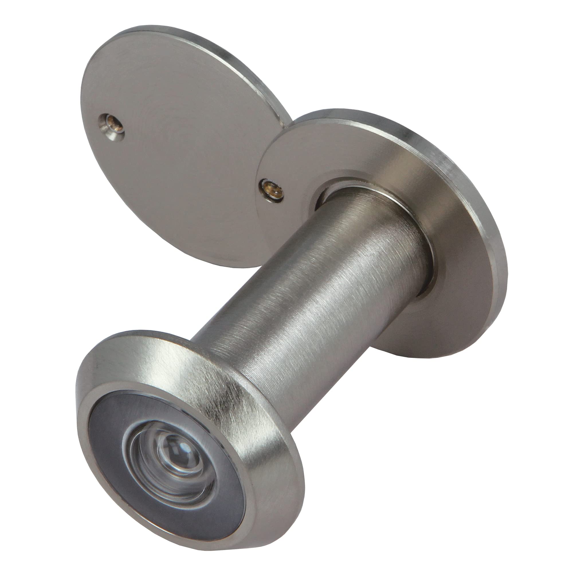 Amig - Super-Wide Angle Brass Door Viewer | Easy Install, Scratch-Resistant, Enhanced Privacy Cover | Ideal for Elderly & Families, Matte Chrome, Kumpelchrom