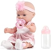 12 Inch Baby Doll with Doll Clothes, Headband, Pacifier, and Feeding Bottle. 12'' Baby Doll