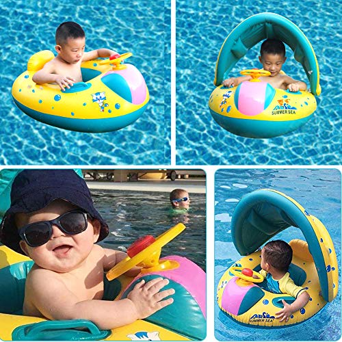 TOAOB Baby Swimming Pool Float with Canopy Baby Floaties