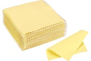 PATIKIL 3.15x3.15" Jewelry Cleaning Cloth, 50Pcs Individually Wrapped Double-Sided Microfiber Polishing Cloth for Silver Gold