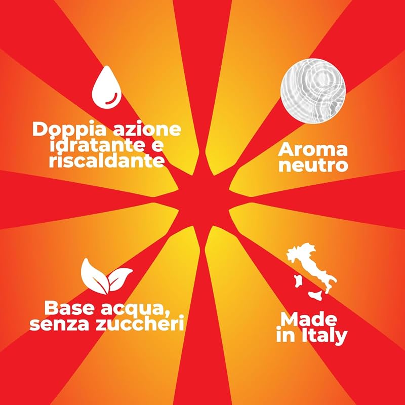 Hot Passion Gel Massaggio e Lubrificante Intimo 3 in 1 a Base d'Acqua, Effetto Riscaldante, Made in Italy, 200 ml