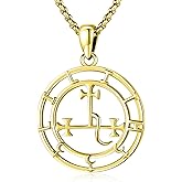 Eusense Lilith Necklace for Women Men Ankh Eye of Horus Necklace 925 Sterling Silver Sigil of Lilith Pendant Lilith Triple Moon Goddess Gold Arrowhead Evil Eye Ankh Cross Pendant Egyptian Jewelry