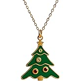 LETFLY Christmas Gift Necklace for Women, 18K Gold Plated Christmas Tree Pendant Necklace with NFC, Compatible with Android Phones, Jewelry for Women Men