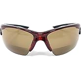 The Reno Bifocal Sun Readers, Sport Wrap Around Half Frame Reading Sunglasses for Men and Women