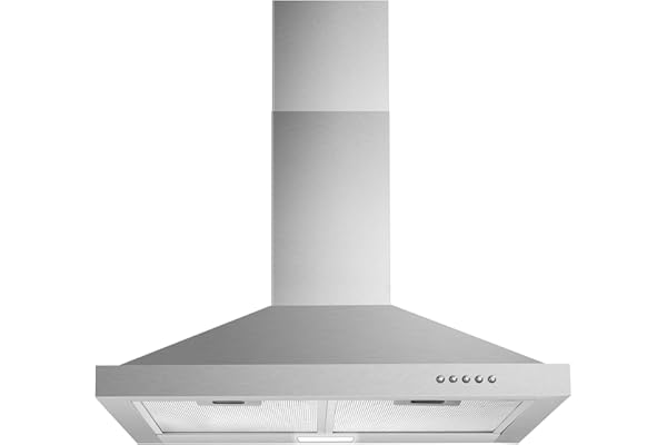 Tieasy Wall Mount Range Hood 30 inch with Ducted/Ductless Convertible Duct, Stainless Steel Chimney-Style Over Stove Vent Hoo