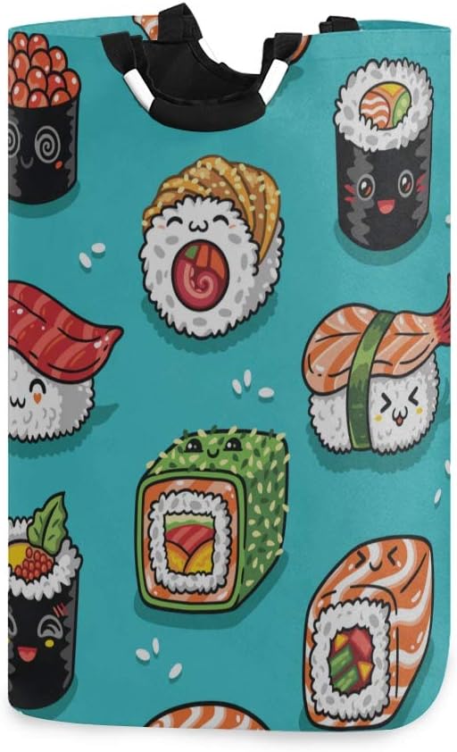 Cestas de lavandería con estilo Delicioso japonés Cute Cartoon Sushi