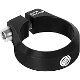 FIFTY-FIFTY Bike Seat Post Clamp, Aluminum Alloy Bicycle Seatpost Collar | 28.6/29.8/31.8/34.9/36.4/38.6mm Bicycle Seat Tube Clip, Secure and Stable, Compatible with MTB, Road Bikes (34.9mm, Black)