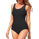 American Trends Athletic One Piece Sporty Swimsuits for Women Modest | Built-in bra, Wide Straps &amp; Criss-Cross Back, Modest Full Coverage Conservative Fit, Water Aerobics &amp; Lap Swimming