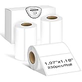 ORGSTA 3Rolls Thermal Labels for T003 Label Maker, 1.96'' x 1.18"(50X 30mm) Thermal Sticker Label Maker Tape, Waterproof, Oil-Proof, Thermal Printer Label Paper, 230 Labels/Roll,Black on White