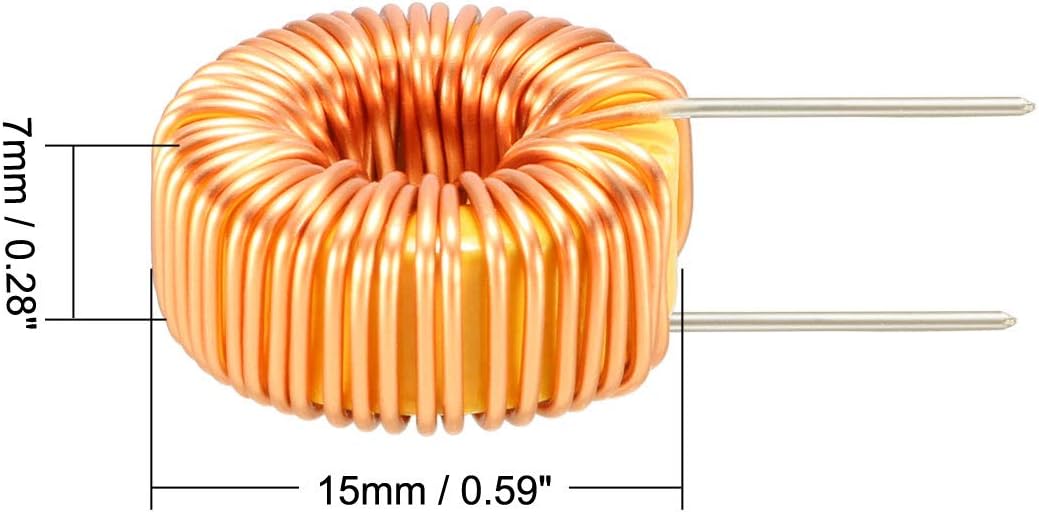sourcing map 10Pcs Vertical Toroid Magnetic Inductor Monolayer Wire Wind Wound 100uH 6A Inductance Coil, 10Pcs 100uH 6A - Image 5