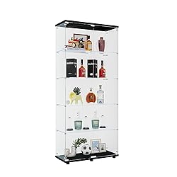 nifoti 74" H 5-Shelf Glass Display Cabinet with