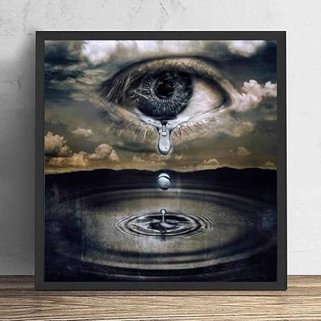 Amazon Co Jp 壁掛け 絵画ポスター 目の涙 現代北欧スタイル壁の絵 玄関 リビングと寝室の飾りに最高 33x33cm Home Kitchen
