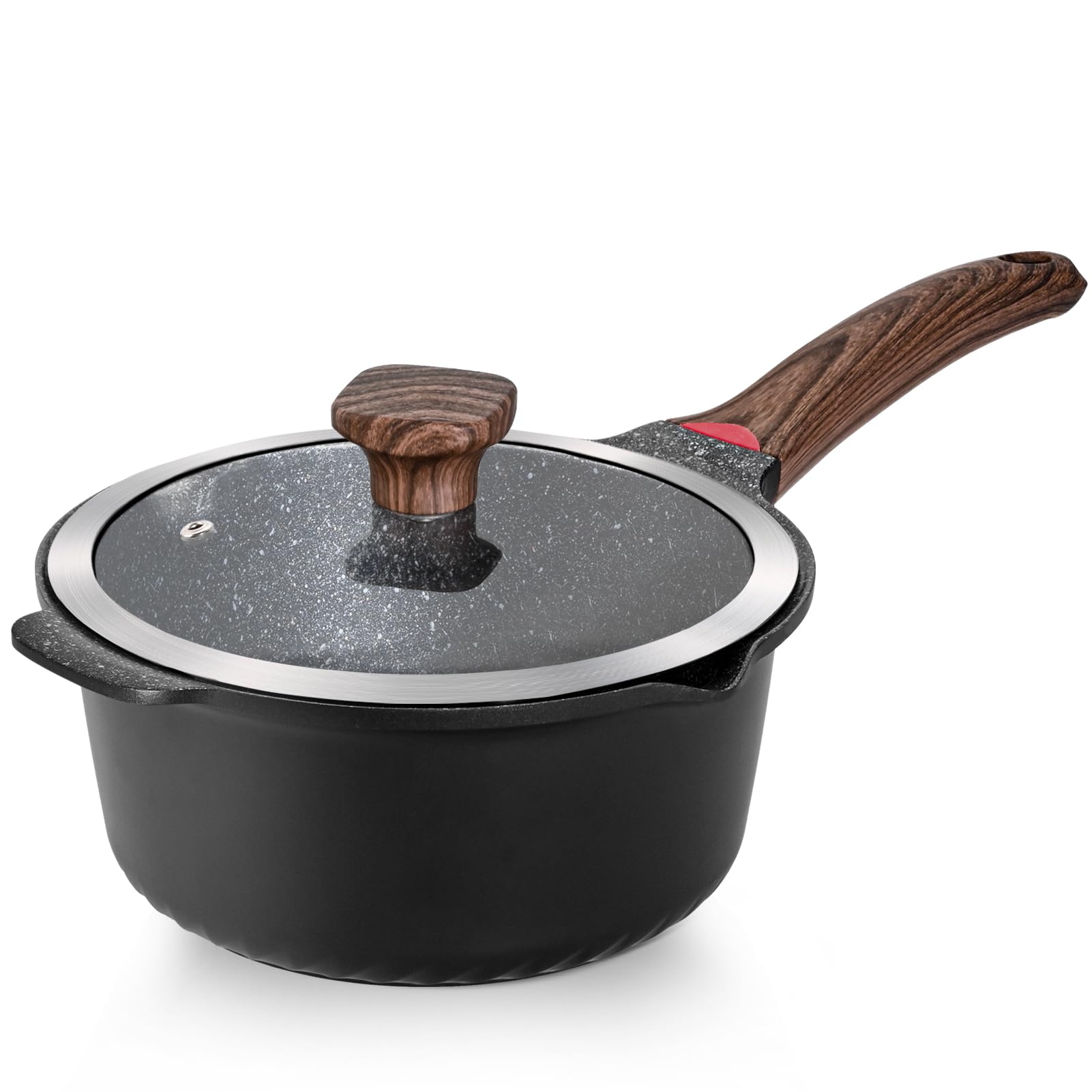 Photo 1 of **Missing Piece - Handle Missing**
VINCHEF Nonstick Stockpot With Lid 4 Quart, Large Saucepan with Stay Cool Handle, Deep Kitchen Cooking Pot Induction Stock Pots, Dishwasher Safe, Compatible for All Stove Top, PFAS/PFOA Free Black