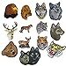 13pcs Assorted Lion Tiger Leopard Wolf Deer Eagle Embroidered Safri Animal Patches Sew Iron on Applique Badge (Assorted)
