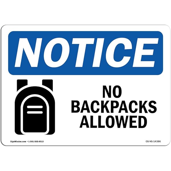 Discover more than 130 no large bags allowed sign best kidsdream.edu.vn