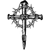 LIYOUYA Cross Metal Wall Decor - Religious Faith Symbol Decor Black Wall Art Home Decor for Living Room, Bedroom, Dining Room, Office (Black)