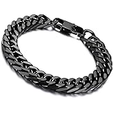 Cupimatch Mens Biker 10MM Wide Heavy Stainless Steel Curb Link Chain Bracelet Bangle 8 Inch