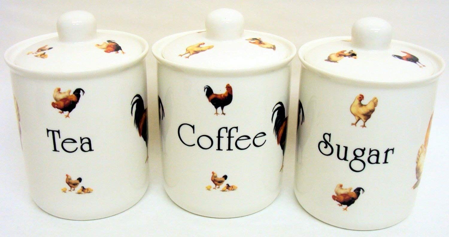 chicken tea coffee sugar canisters