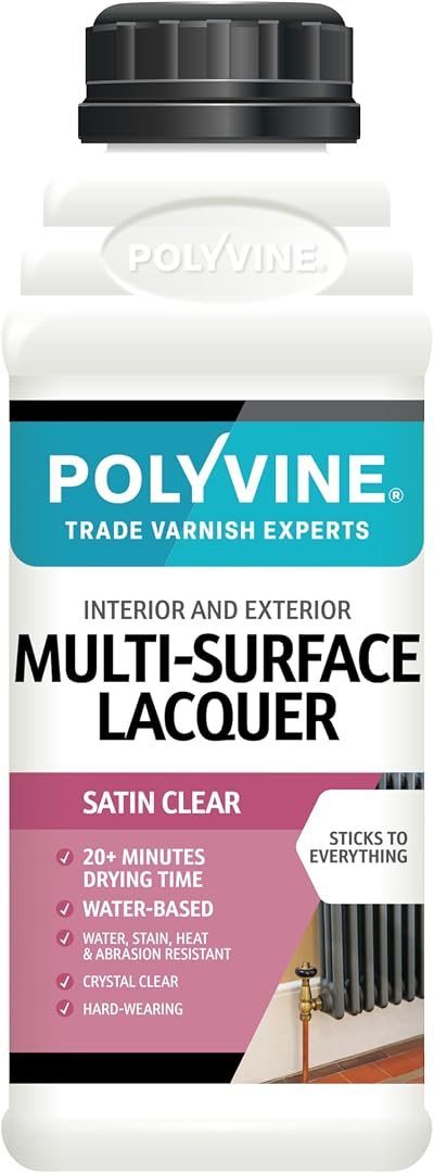 Polyvine Multi-Surface Lacquer Gloss Satin Dead Flat Clear Pro Quick Dry Water
