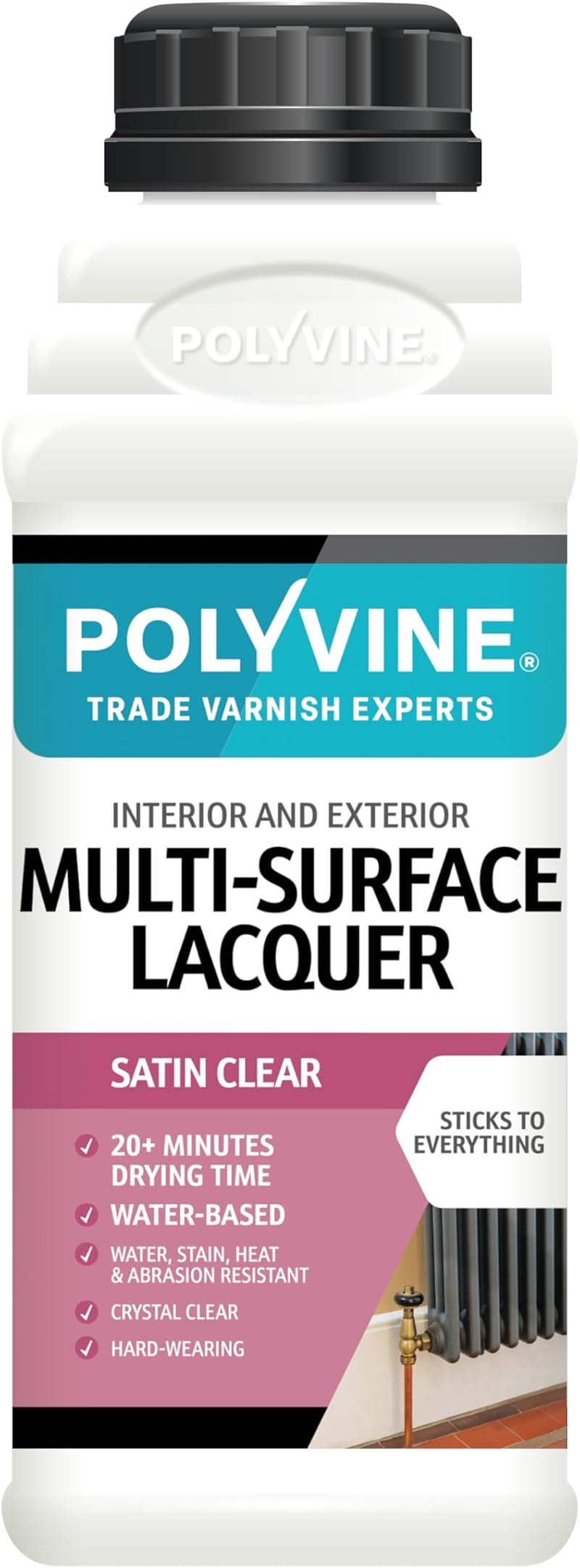 Polyvine Multi-Surface Lacquer Gloss Satin Dead Flat Clear Pro Quick Dry Water